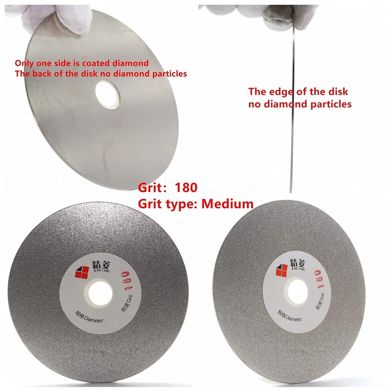 Jingling 4" inch 100mm Diamond Flat Lap Disc Coated Grinding Disk Grit 180 Medium - Image 2